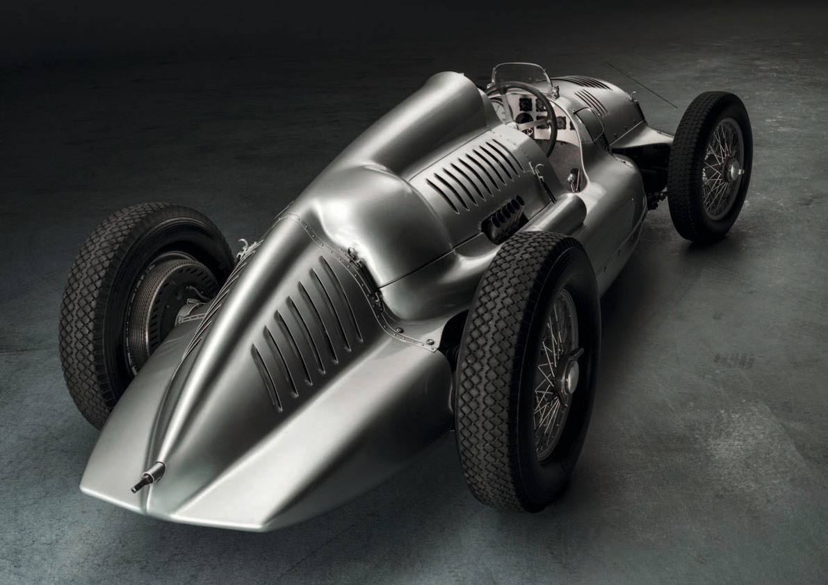Auto Union Type D twin-supercharger rear three-quarter