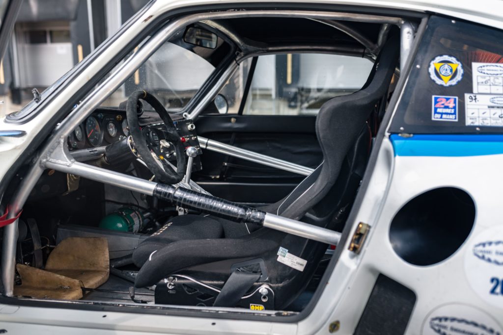 Porsche racecar interior cockpit