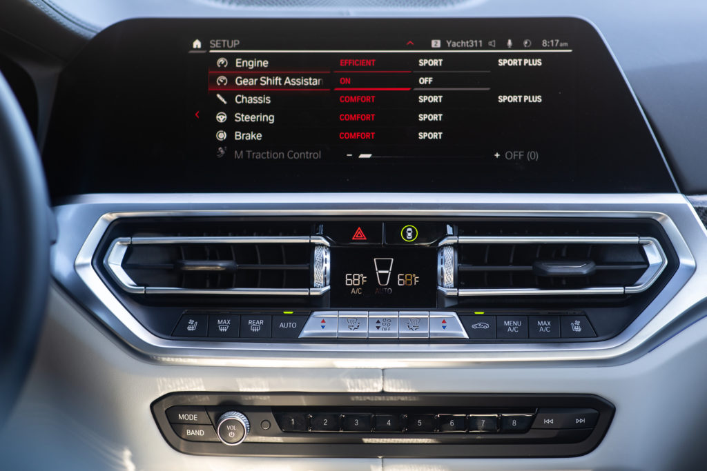 2022 BMW M3 interior infotainment menu
