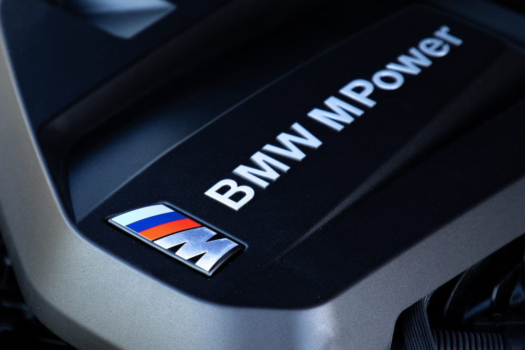 2022 BMW M3 engine cover closeup