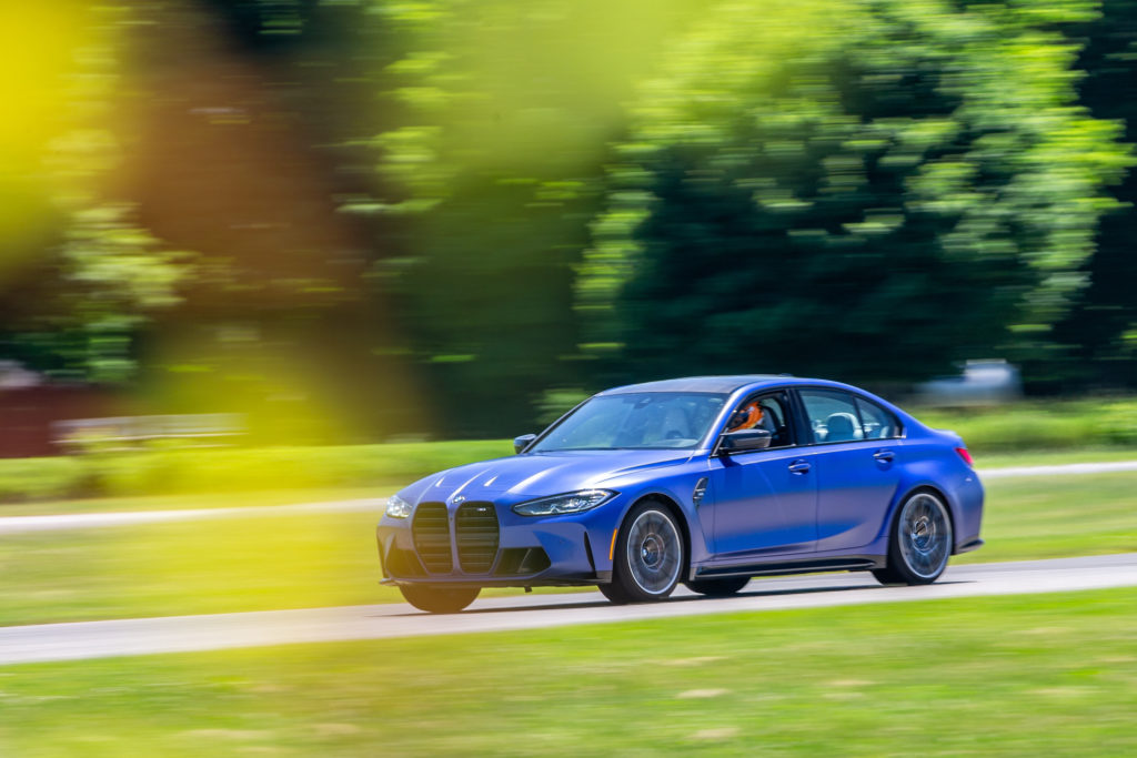 2022 BMW M3 front three-quarter action