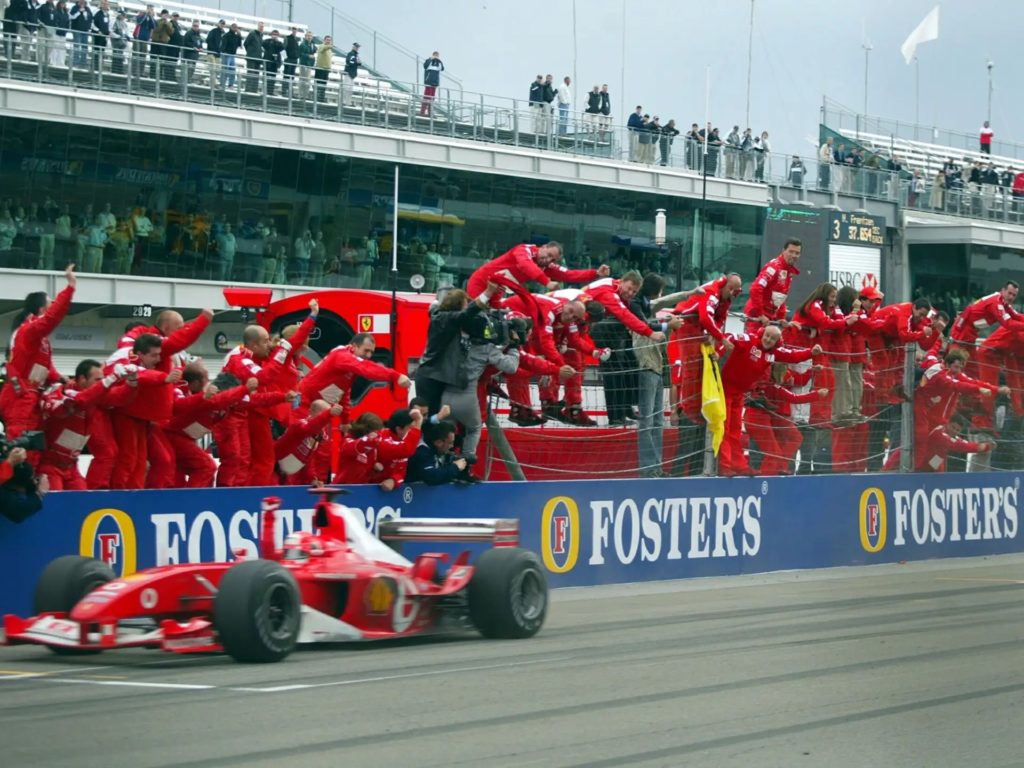 2003 Schumacher F1 Ferrari team celebration
