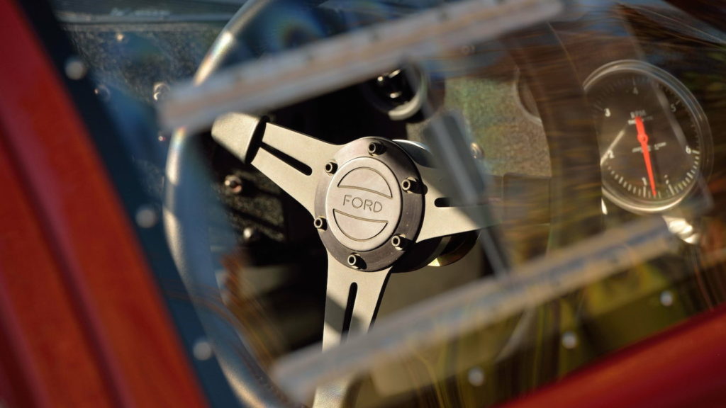1967 Ford GT40 MK IV interior steering wheel through glass