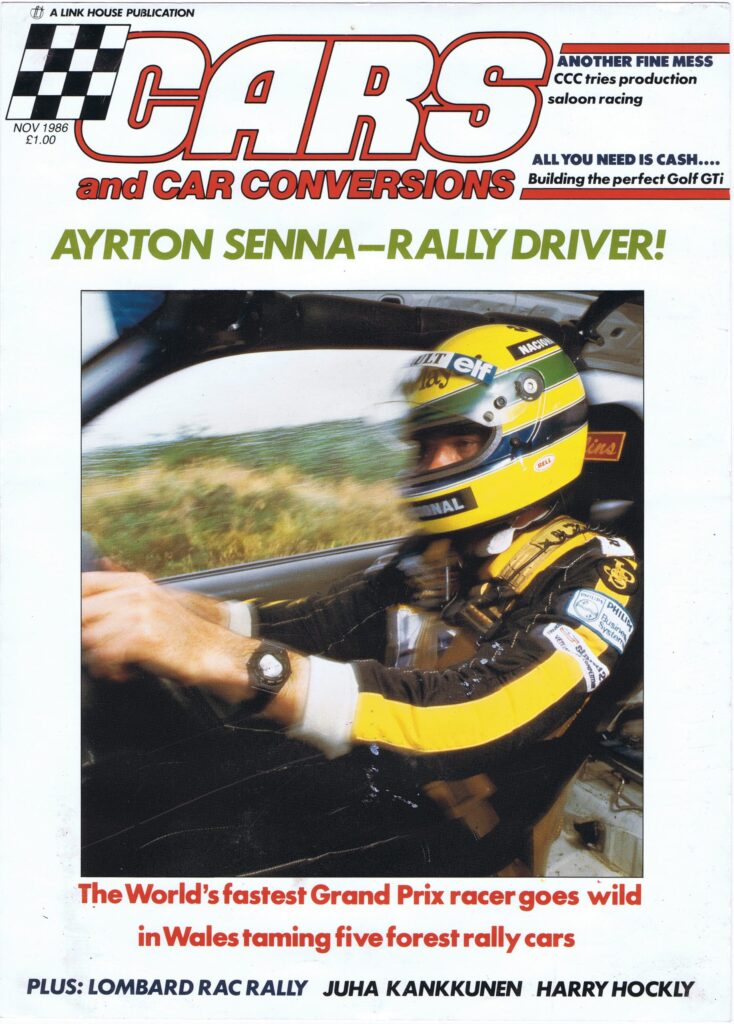 ayrton senna rally racing magazine cover